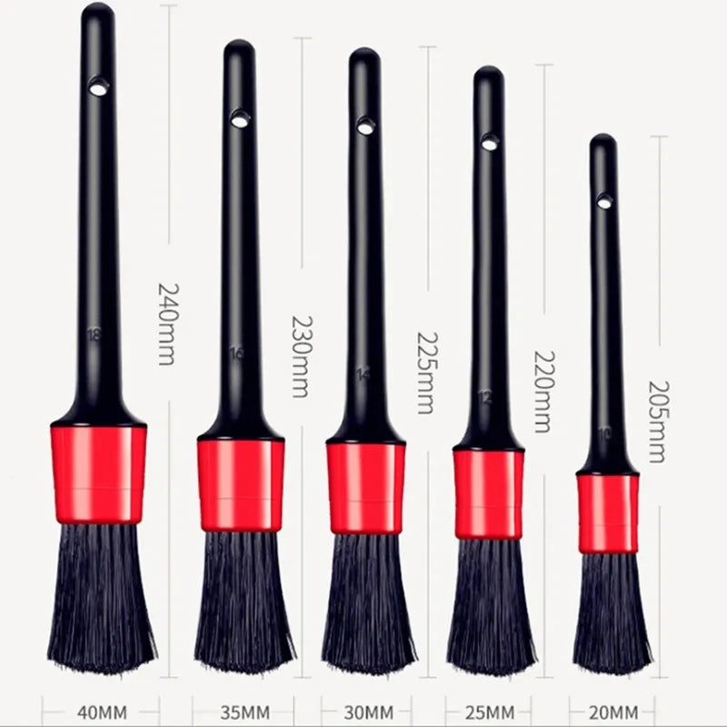1/5pcs Car Cleaning Brush Kit Automotive Detail Brushes For Car Interior Detailing Brush Set Wheel Rims Clean Brush Plastic - My Store